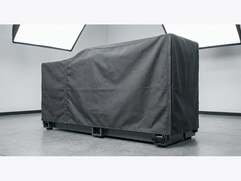 Industrial equipment protective cover with reinforced seams